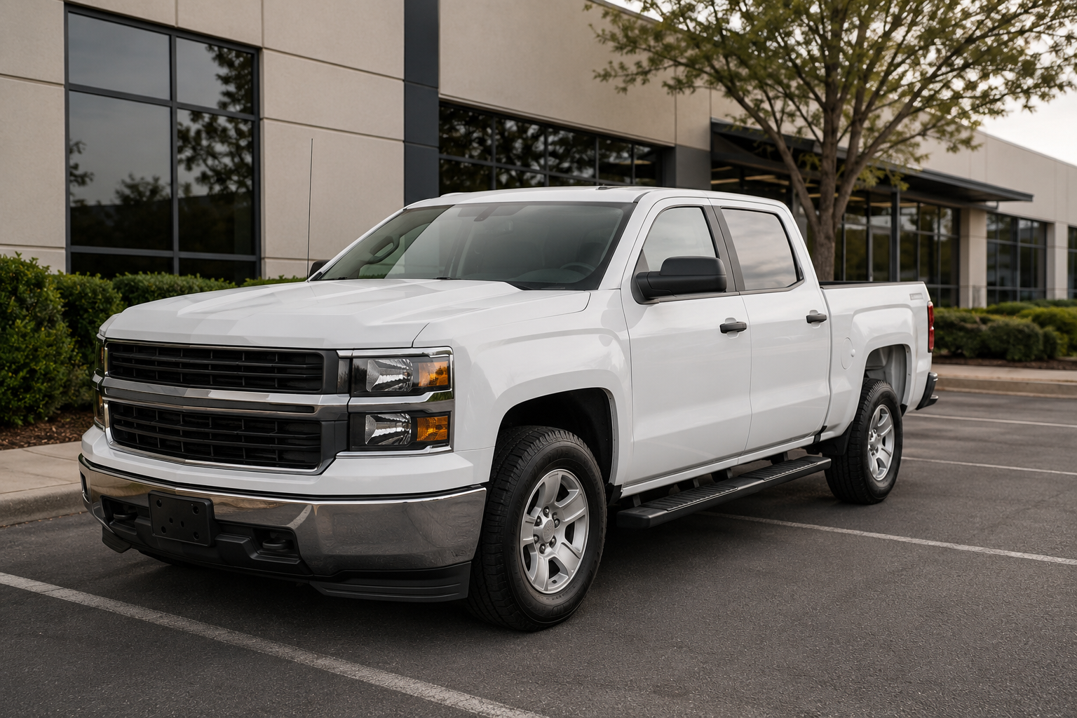 can you carry a gun in a company vehicle white work truck parked outside commercial office building